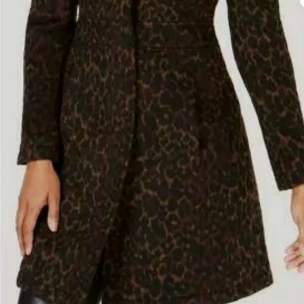 Via Spiga Wine Leopard Coat NWT XS